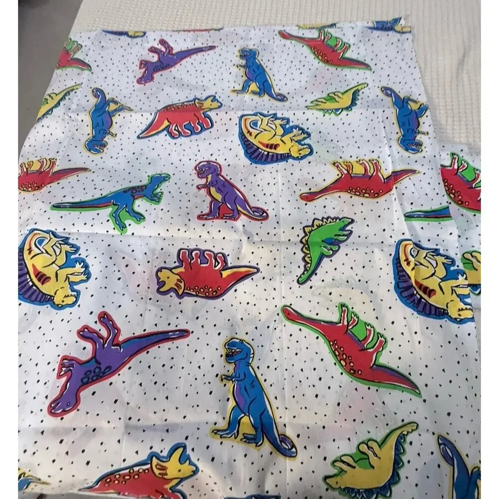 Dinosaur Twin Sheets Bright Colors NEW Unused 2 Flat Fitted 1 Pillowcase Springs
